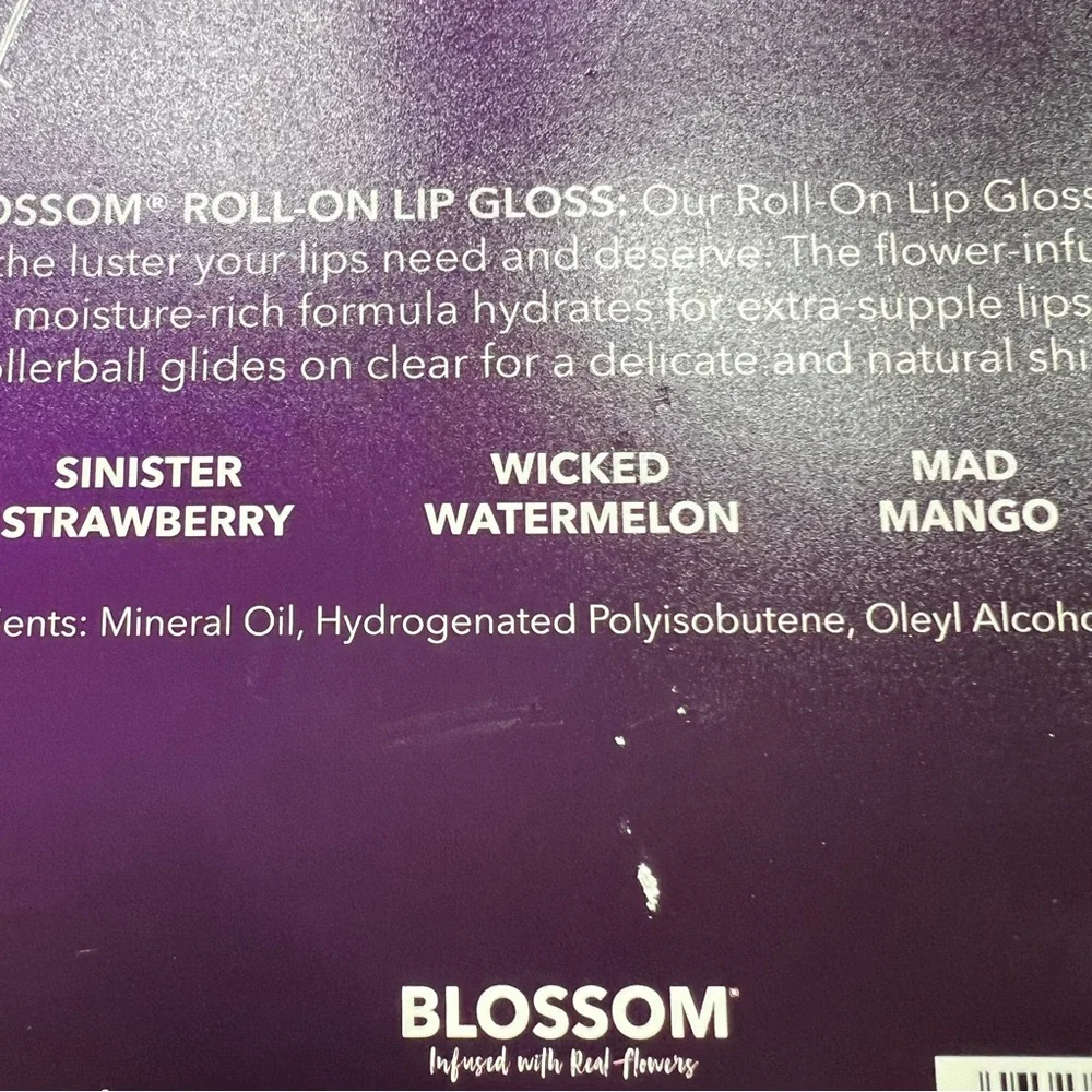 Blossom Real Flowers Roll-On Lip Gloss Infused with Real Flowers New in Box